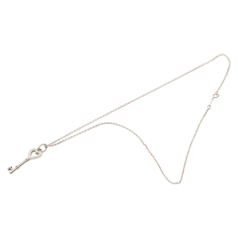 Tiffany & Co Heart Key Motif Silver Necklace