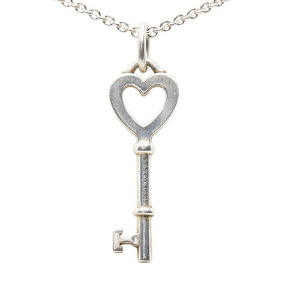 Tiffany & Co Heart Key Motif Silver Necklace