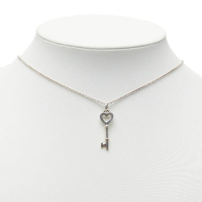 Tiffany & Co Heart Key Motif Silver Necklace