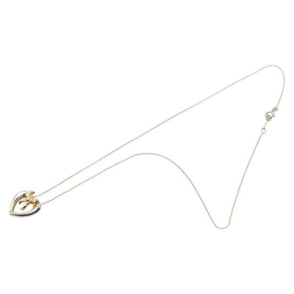 Tiffany & Co Heart Ribbon Necklace Silver Gold 18k Yellow