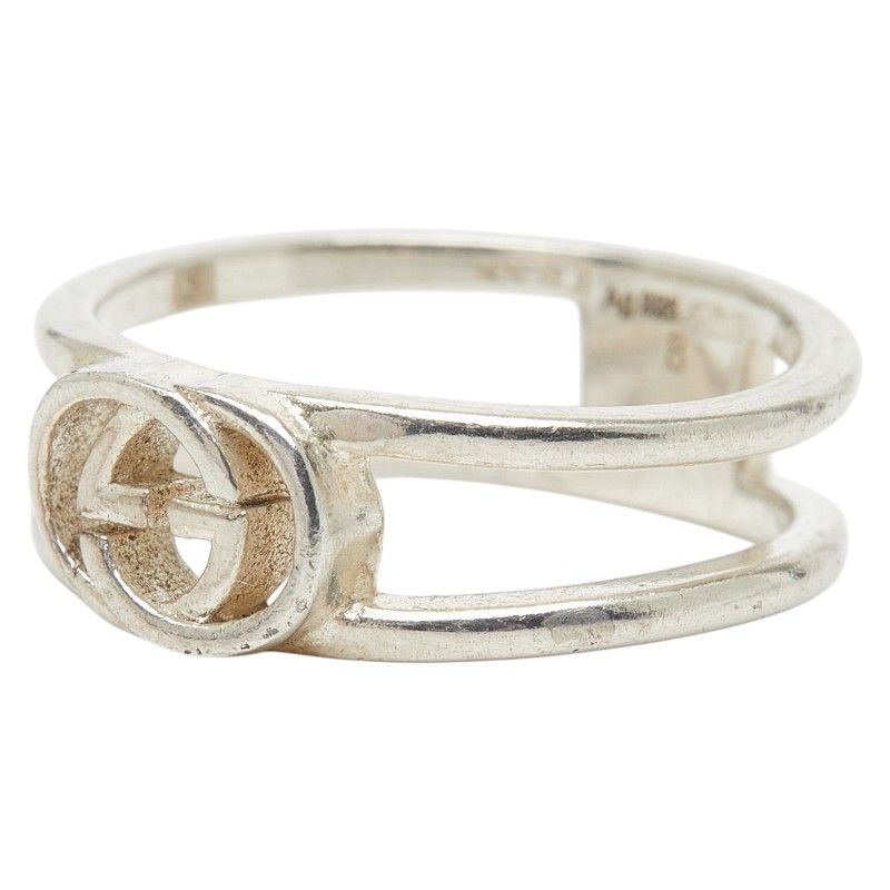 Gucci Interlocking Wide Open Band Ring Silver