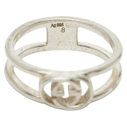 Gucci Interlocking Wide Open Band Ring Silver