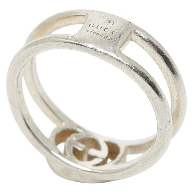 Gucci Interlocking Wide Open Band Ring Silver