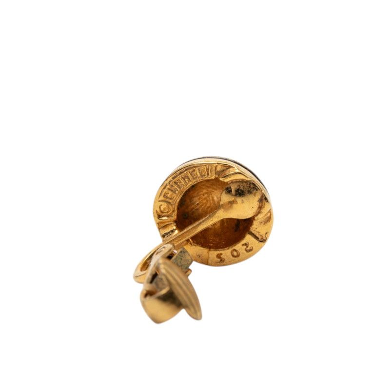 Chanel CC Logo Earrings Gold Plated