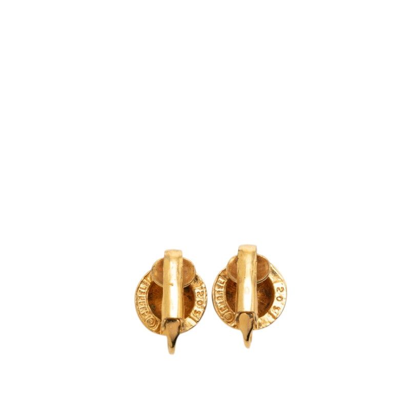 Chanel CC Logo Earrings Gold Plated