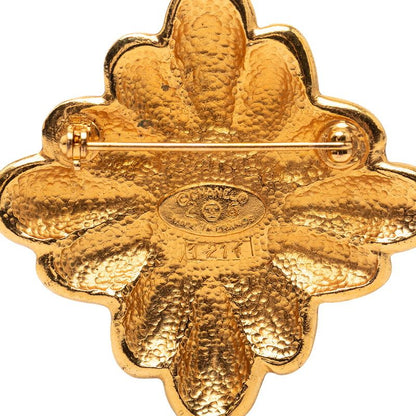 Chanel CC Logo Diamond Motif Brooch Gold Plated Faux Pearl