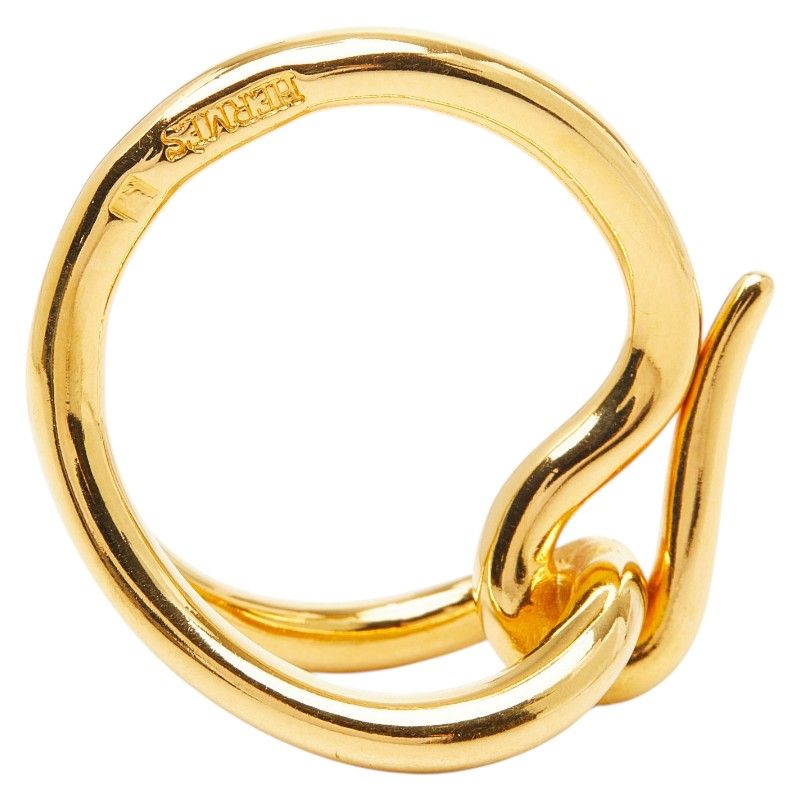 Hermes Jumbo Scarf Ring Gold Plated