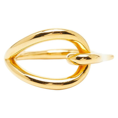 Hermes Jumbo Scarf Ring Gold Plated