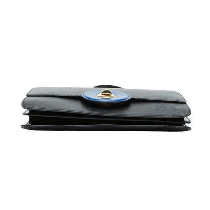 Louis Vuitton Epi Run Shoulder Bag Noir Black Blue Leather