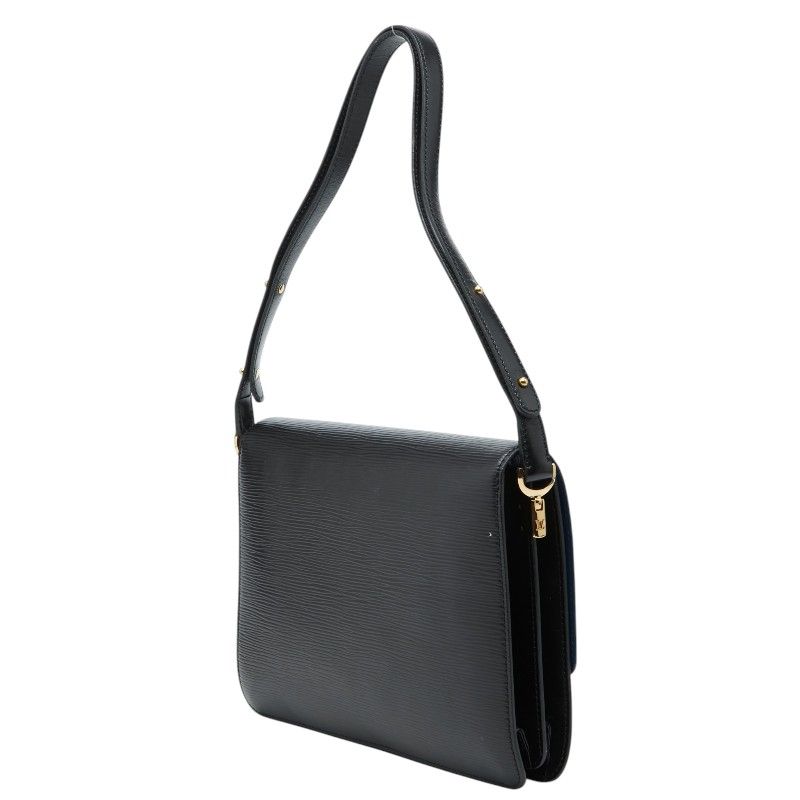 Louis Vuitton Epi Run Shoulder Bag Noir Black Blue Leather