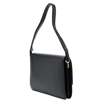 Louis Vuitton Epi Run Shoulder Bag Noir Black Blue Leather