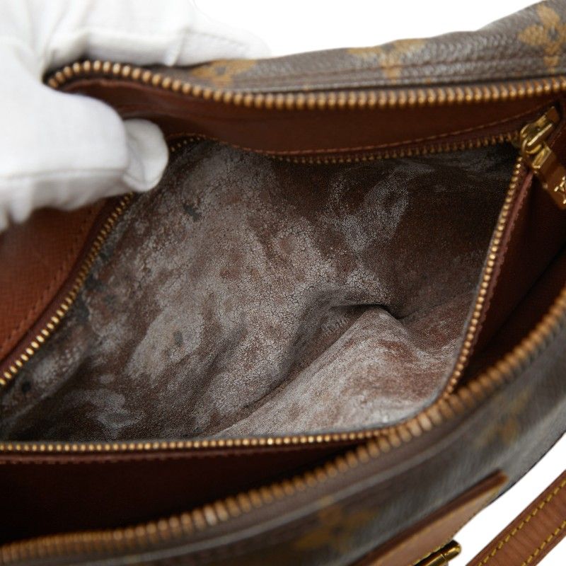 Louis Vuitton Monogram Jeune Fille MM Crossbody Shoulder Bag Brown Leather