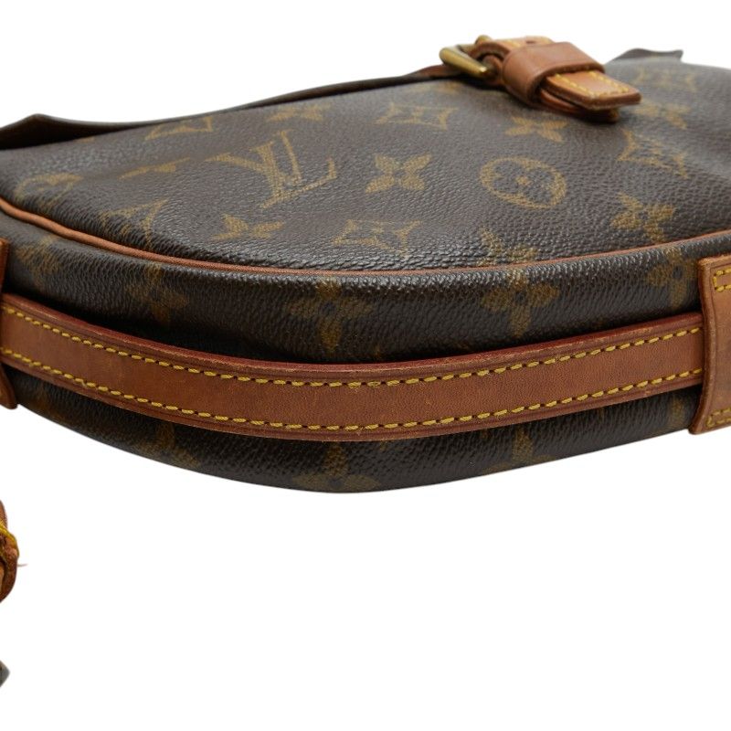 Louis Vuitton Monogram Jeune Fille MM Crossbody Shoulder Bag Brown Leather
