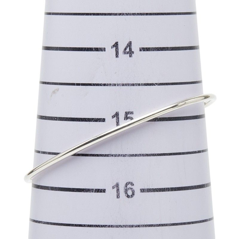 Tiffany & Co Double Heart Hook Bangle Bracelet Silver 18k Yellow Gold