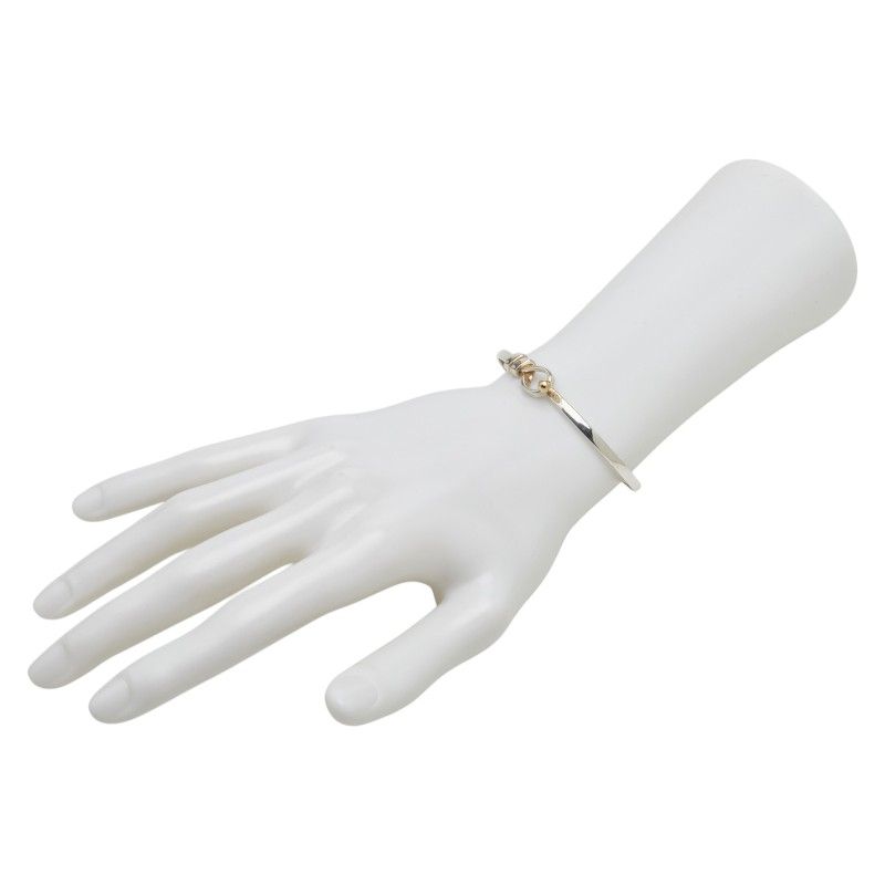 Tiffany & Co Hook Eye Bangle Bracelet Silver 18k Yellow Gold