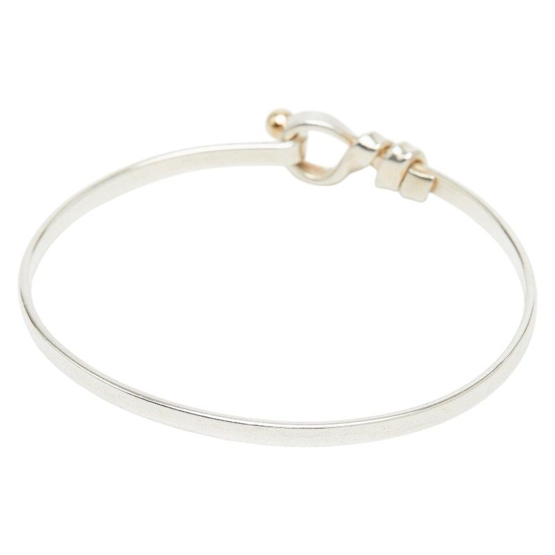 Tiffany & Co Hook Eye Bangle Bracelet Silver 18k Yellow Gold