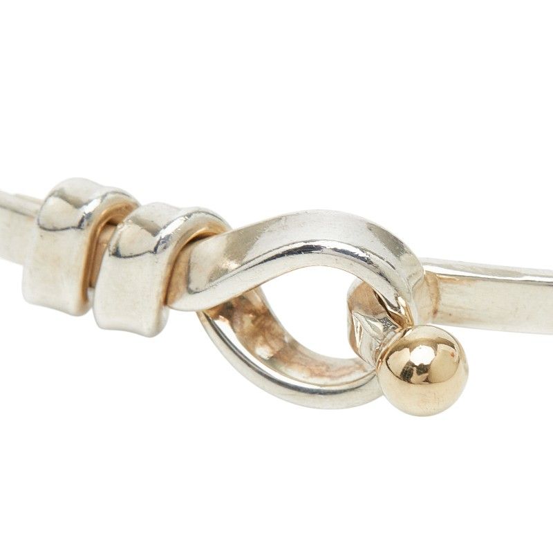 Tiffany & Co Hook Eye Bangle Bracelet Silver 18k Yellow Gold