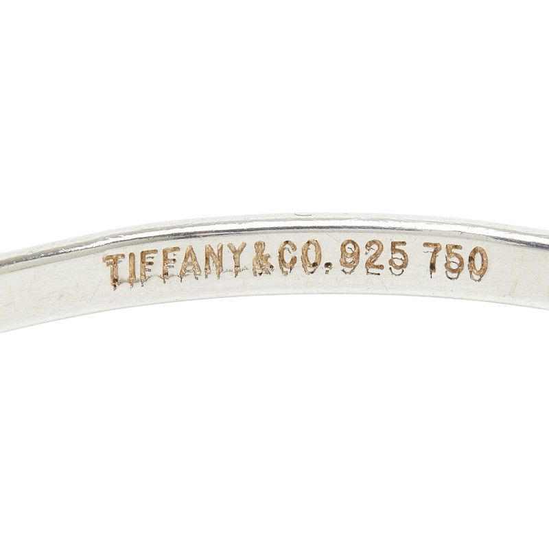 Tiffany & Co Hook Eye Bangle Bracelet Silver 18k Yellow Gold