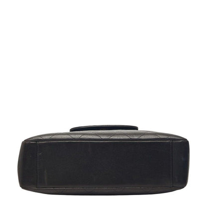 Chanel Quilted CC Logo Chain Handbag Black Lambskin