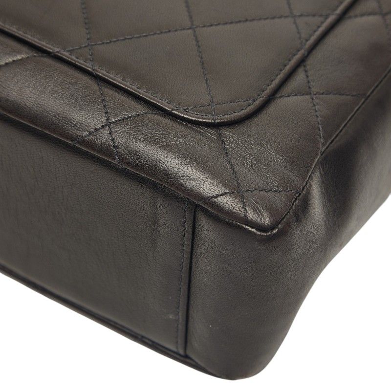 Chanel Quilted CC Logo Chain Handbag Black Lambskin