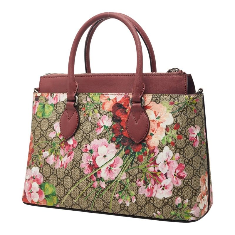 Gucci GG Blooms Handbag Beige Pink Leather
