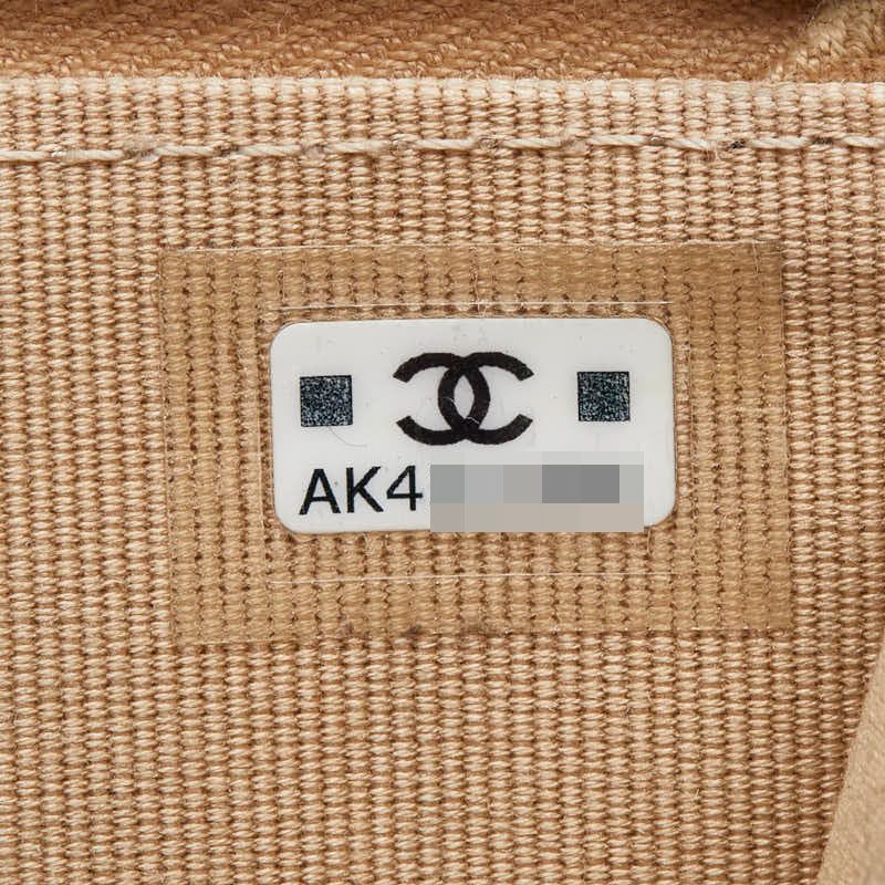 Chanel Quilted CC Logo Coin Case Card Fragment Beige Lambskin Line Stone