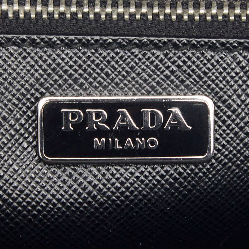 Prada Studded 2-Way Shoulder Bag Black Saffiano Leather Visual