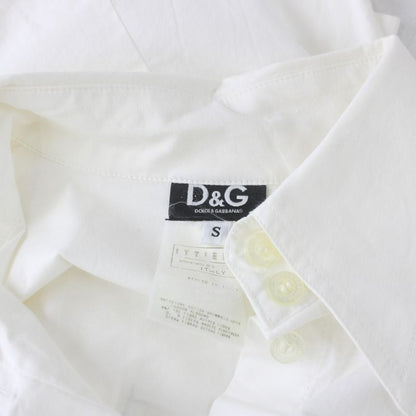 Dolce & Gabbana D&G Shirt Blouse S White with Collar Long Sleeve