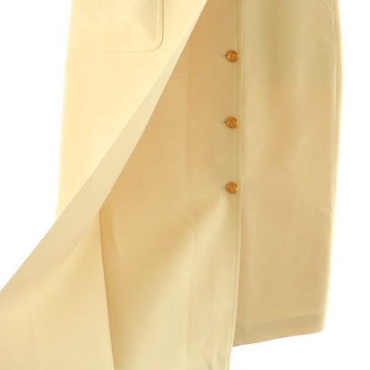 Gucci GG Button Wrap Skirt Tight Silk Blend Long 38 Light Beige CX