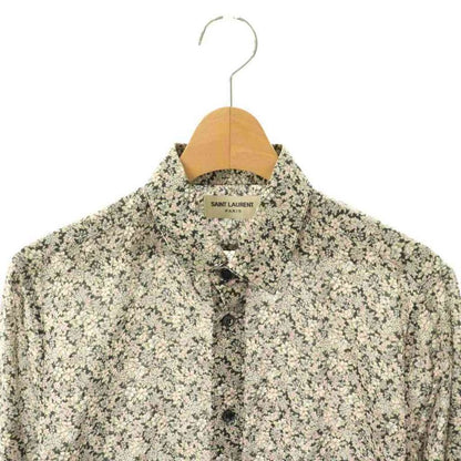 Saint Laurent Paris Flower Print Shirt Cotton 37 Multicolor CX