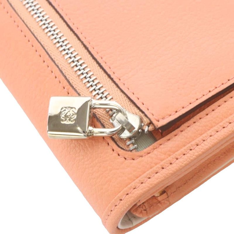 Loewe Amazona Compact Wallet Bifold Anagram Leather Salmon Pink