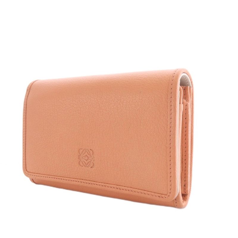 Loewe Amazona Compact Wallet Bifold Anagram Leather Salmon Pink