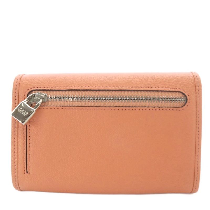 Loewe Amazona Compact Wallet Bifold Anagram Leather Salmon Pink