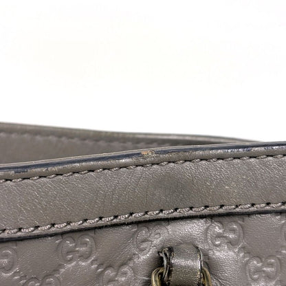 Gucci Micro Guccissima 2-Way Shoulder Bag Tote Leather Gray
