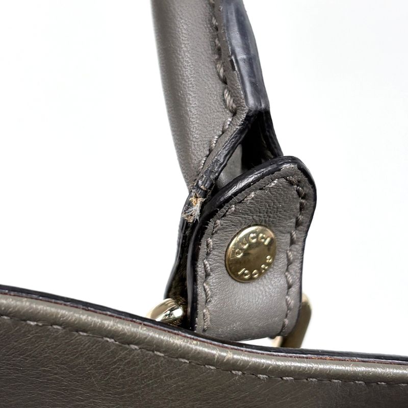Gucci Micro Guccissima 2-Way Shoulder Bag Tote Leather Gray