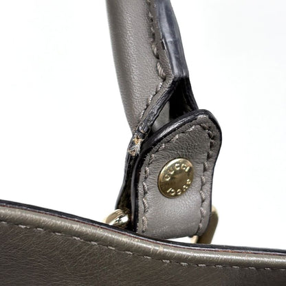 Gucci Micro Guccissima 2-Way Shoulder Bag Tote Leather Gray