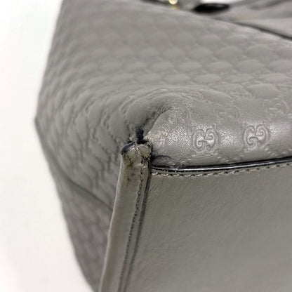 Gucci Micro Guccissima 2-Way Shoulder Bag Tote Leather Gray