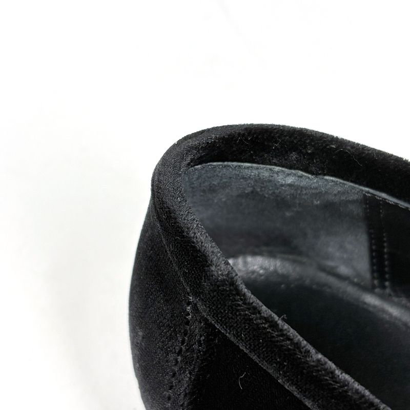 Hermes Hlogo Loafers Shoes Suede Black