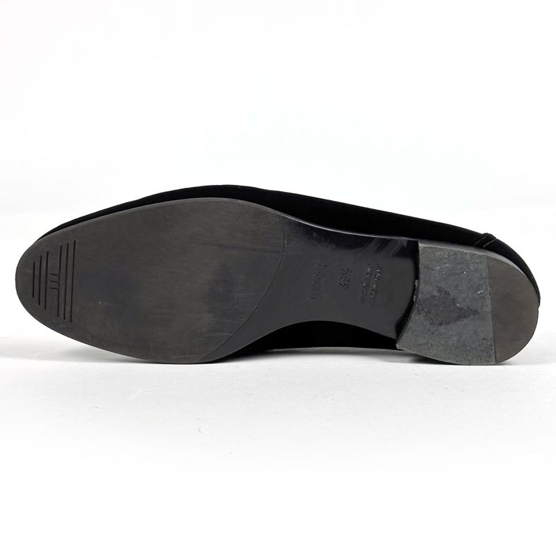 Hermes Hlogo Loafers Shoes Suede Black