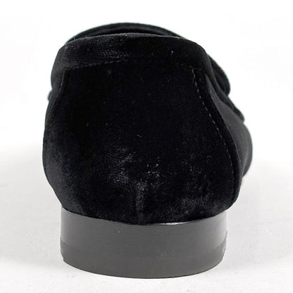Hermes Hlogo Loafers Shoes Suede Black