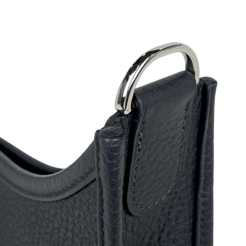 Hermes Evelyne 3 PM Perforated Hlogo Dark Navy Black Shoulder Bag Taurillon