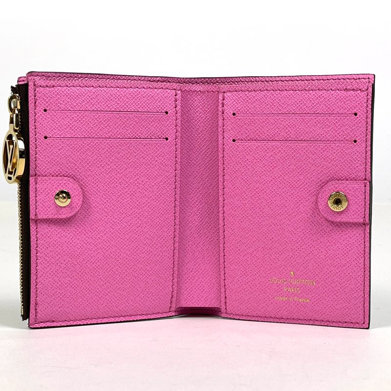Louis Vuitton Portefeuille Lisa Bifold Wallet Monogram Brown Rose Lolipop