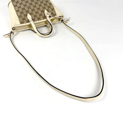 Gucci GG Pattern Handbag Canvas Beige Ivory