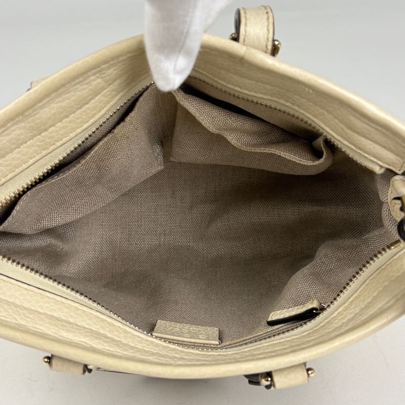 Gucci GG Pattern Handbag Canvas Beige Ivory
