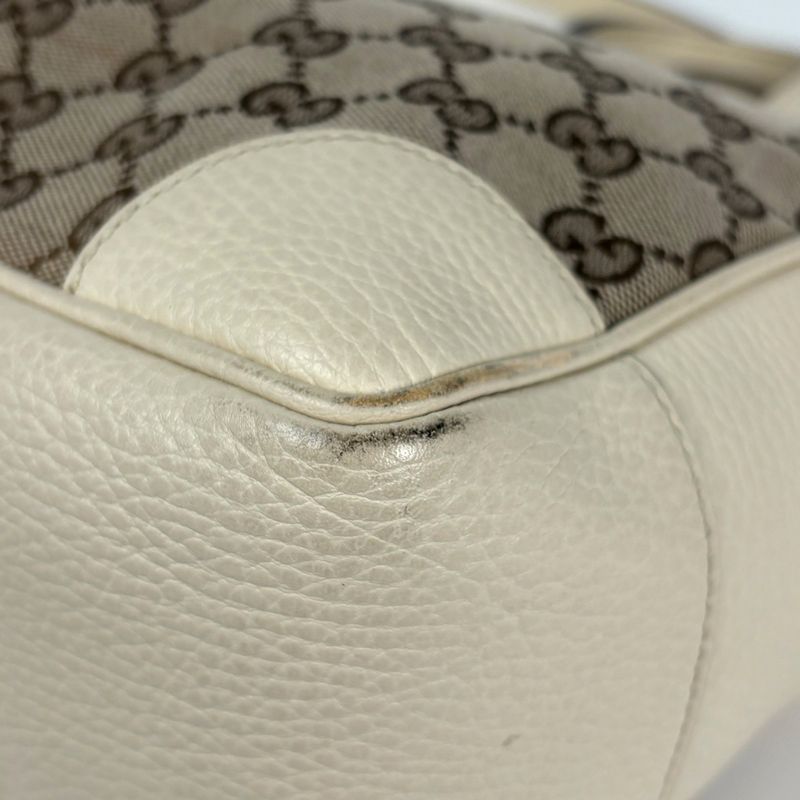 Gucci GG Pattern Handbag Canvas Beige Ivory