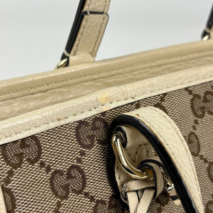 Gucci GG Pattern Handbag Canvas Beige Ivory