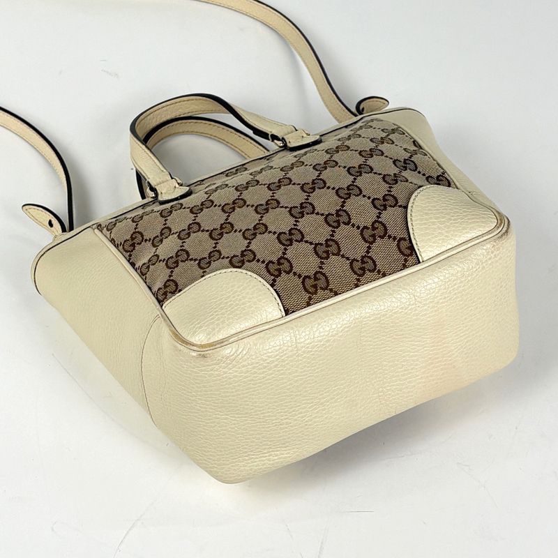 Gucci GG Pattern Handbag Canvas Beige Ivory