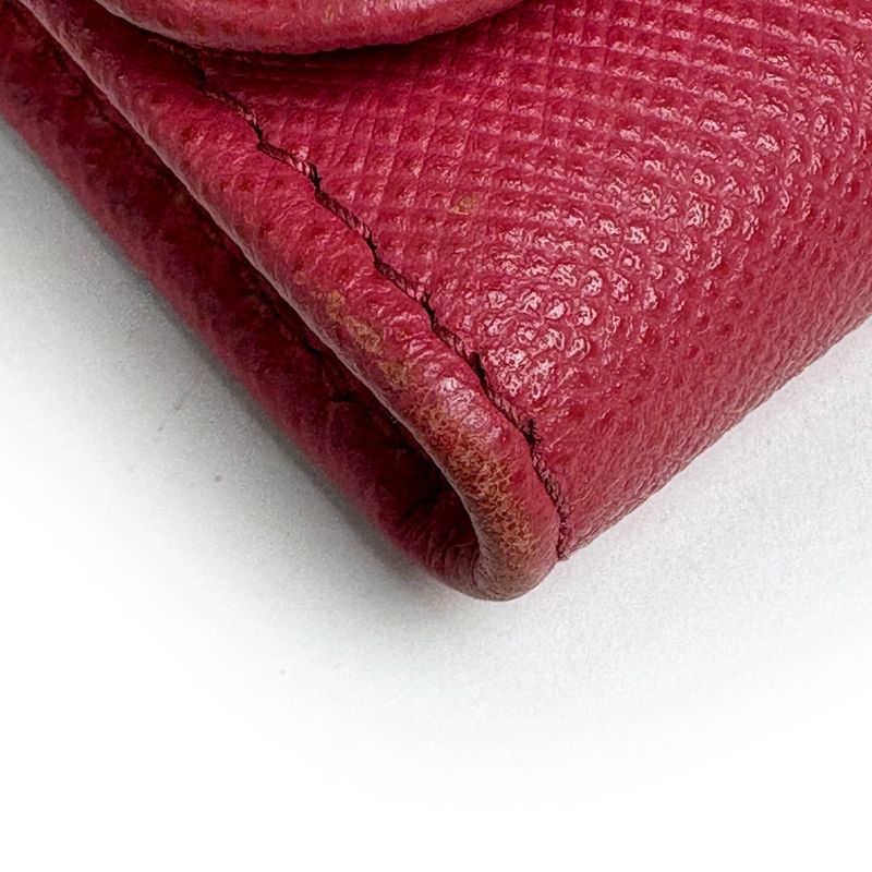 Prada Logo 6 Row Key Case Saffiano Leather Pink Key Holder