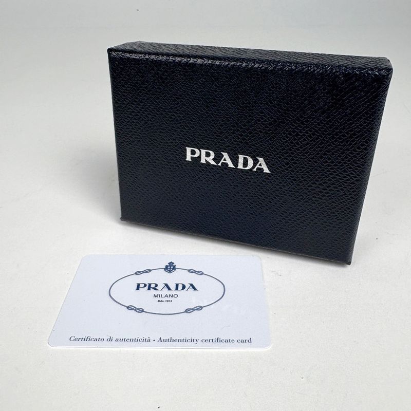 Prada Logo 6 Row Key Case Saffiano Leather Pink Key Holder