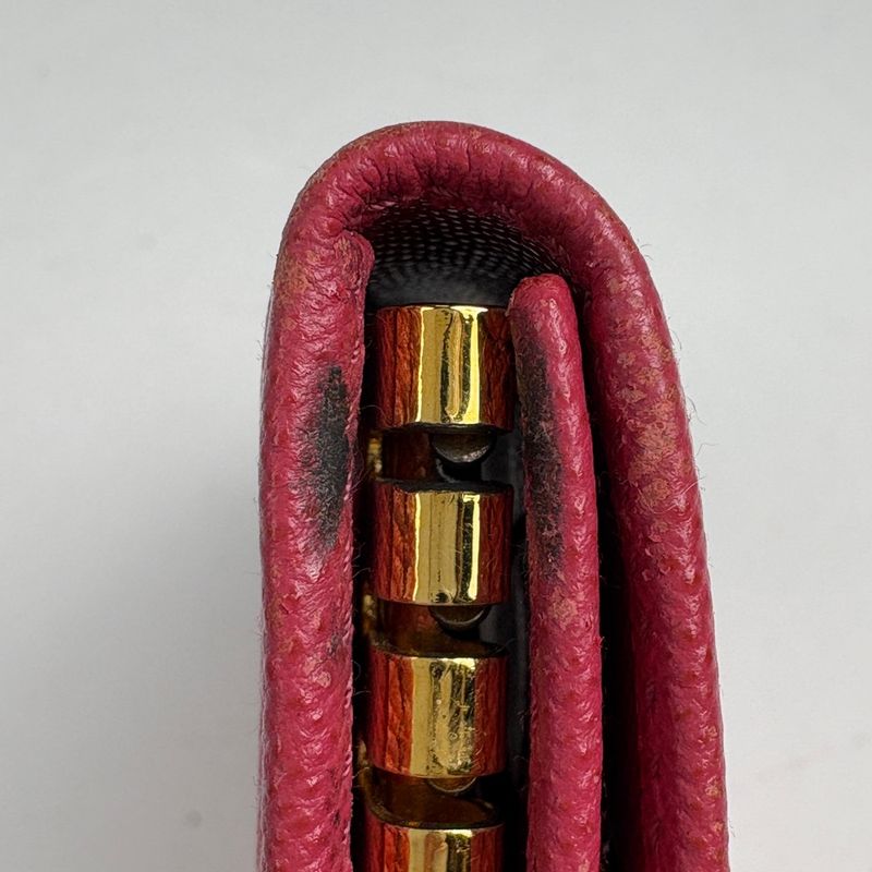 Prada Logo 6 Row Key Case Saffiano Leather Pink Key Holder